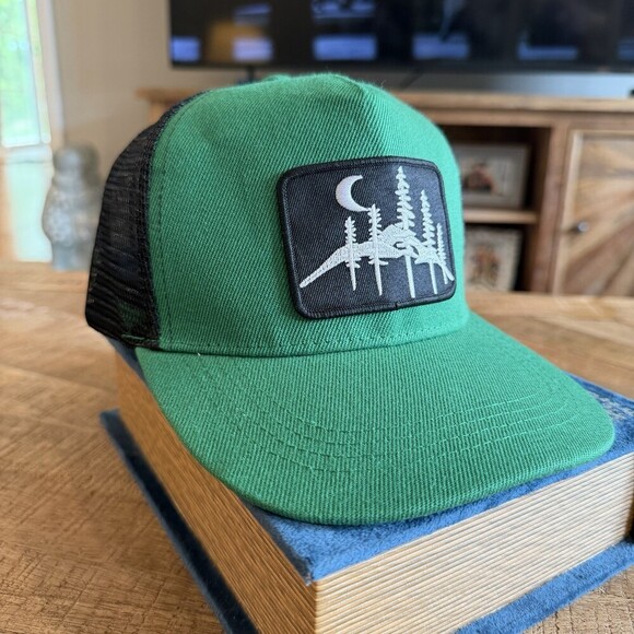 Unbranded Other - Forest CS107 Green Trucker Hat Moon Trees Outdoor Nature Snapback Cap